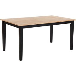Table de Salle à Manger ou Cuisine 120 x 75 cm Pateau en Bois Clair et Pieds en Bois Noir Style