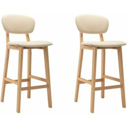 Vidaxl - Tabourets de bar lot de 2 crème tissu Crème