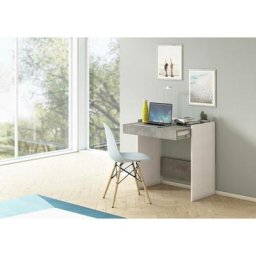 Bureau Clematide, Bureau moderne avec tiroir, Table d'étude ou de bureau pour support de livre PC,