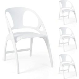 Lot de 2 Chaises de Salle à Manger Pliable en Plastique, Chaise Portable Ergonomique avec Dossier