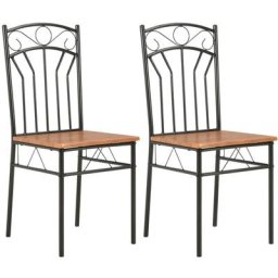 Lot de 2 Chaises de Cuisine,Chaises de salle à manger Marron MDF,40 x 48 x 86 cm,Style Scandinave
