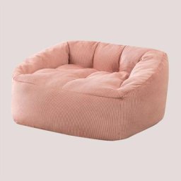 Fauteuil Pouf en Velours Côtelé (85 cm) Thiago Sklum Rose - Rose