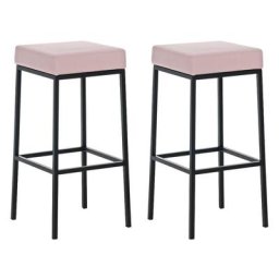 Lot de 2 tabourets de bar Montréal 80 en similicuir rose Noir