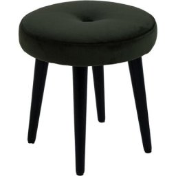 Frisco Pouf tabouret, ⌀40 cm, vert, noir. - Verte