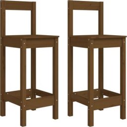 Chaises de bar lot de 2 marron miel 40x41,5x112 cm Pin solide Vidaxl marron miel