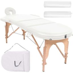 Table de massage pliable - Table de relaxation 4 cm d'épaisseur et 2 traversins Blanc BV332536