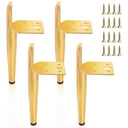 Pieds de meuble Pieds de table en métal Fer Pieds de meuble Pieds d'armoire Pieds de socle-Or-20cm