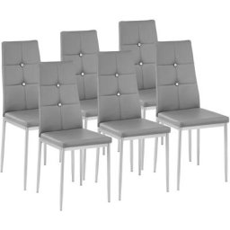 Tectake - Lot de 6 chaises avec strass - lot de 6 chaises salle a manger, chaises de cuisine,