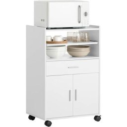 Sobuy - Desserte micro-onde à roulettes Meuble de rangement cuisine ® FSB09-W