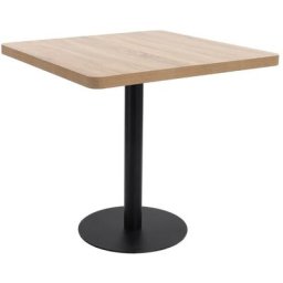 Table de bistro Marron clair 80x80 cm mdf Vidaxl Marron clair et noir