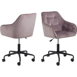 Ebuy24 - Brooke Chaise de bureau en velours, rose. - Rose