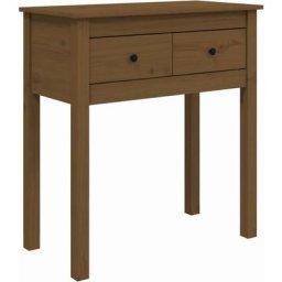 Table console Marron miel 70x35x75 cm Bois massif de pin Vidaxl marron miel