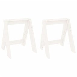 Tabourets lot de 2 blanc 40x40x45 cm bois massif de pin Vidaxl Blanc