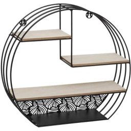 Atmosphera - tagère Mur Bois Métal Rond Noir créateur d'intérieur - Noir