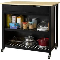 Sobuy - Cuisine Buffet Desserte de Cuisine à roulettes Table Roulante Meuble de Rangement pour
