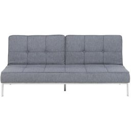 Ebuy24 - Per Canapé-lit tissu gris avec couture spéciale et pieds en métal chromé. - Gris