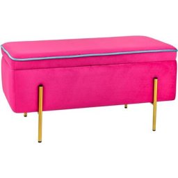 Coffre Pliant, Banc de Rangement, Pouf Repose-Pieds Velours Couleur Mesures 80X40X40 cm – Fuchsia