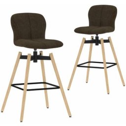 Chaises pivotantes de bar lot de 2 marron tissu Vidaxl Marron