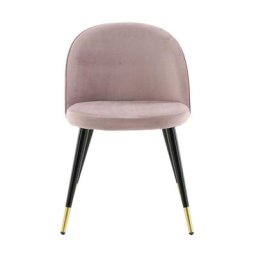 Velvet Chaise de salle à manger en velours, rose, noir, finition laiton. - Noir