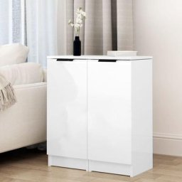 Commode Bahut style Contemporain | Buffets 2 pcs Blanc brillant 30x30x70 cm Bois d'ingénierie