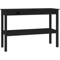 Table console Noir 110x40x75 cm Bois de pin solide Vidaxl Noir