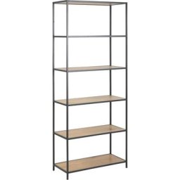 Ebuy24 - Sea Étagère avec 4 tablettes de rangement, en chêne, noir. - Naturelle