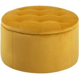 Retina Pouf avec compartiment de rangement, jaune. - Jaune