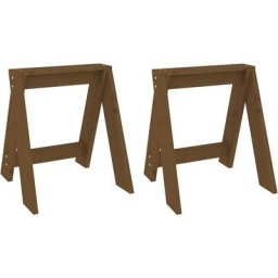 Tabourets lot de 2 marron miel 40x40x45 cm bois massif de pin Vidaxl marron miel