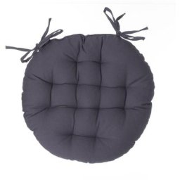 Atmosphera - Galette de chaise ronde gris foncé D40 créateur d'intérieur - Gris foncé