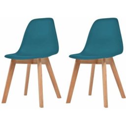 Chaises à manger lot de 2 turquoise plastique Vidaxl Turquoise