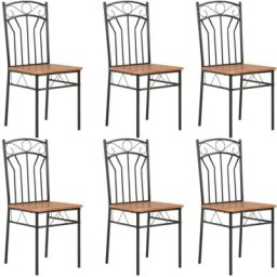Chaises à manger lot de 6 marron mdf Vidaxl n/a