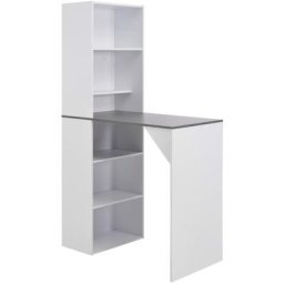 Vidaxl - Table de bar avec armoire Blanc 115 x 59 x 200 cm Gris