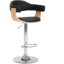 Tabourets de bar lot de 2 noir bois courbé et similicuir Vidaxl noir et marron clair