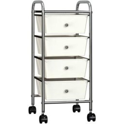 Maisonchic - Chariot de rangement mobile à 4 tiroirs | Tour de Rangement à Roulettes Blanc