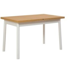 Table à manger extensible Avre Bois clair et Blanc - Bois / Blanc