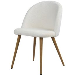 Chaise en tissu imitation fourrure - Yuki - Blanc