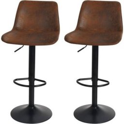 Tabouret de Bar Industriel - Lot de 2 Tabourets de Cuisine en Cuir Chaise Haute Cuisine Hauteur