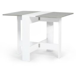 Idmarket - Table console pliable edi 2-4 personnes blanche plateau effet béton - Blanc