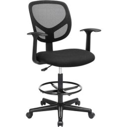 Songmics - Fauteuil de Bureau, Siège Ergonomique, Tabouret, avec Repose-Pieds réglable en Hauteur,