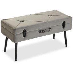 Versa - Malena Banquette Chaise Longue Tabouret pied de lit Banc pour la chambre, 42x80x34cm - Gris
