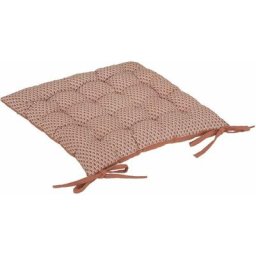 Homemaison - Galette de chaise imprimée et matelassée à nouettes Terracotta 38 x 38 cm - Terracotta
