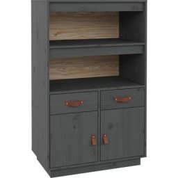 Buffet haut Gris 67x40x108,5 cm Bois massif de pin