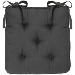 Galette de chaise gris foncé 5 boutons 40x40 Atmosphera créateur d'intérieur - Gris foncé