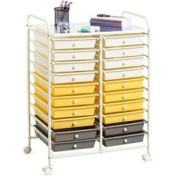 Costway - Tour de Rangement sur Roulettes avec 20 Tiroirs 64 x 39 x 88 cm Chariot de Rangement pour