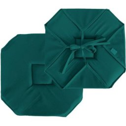 Homemaison - Galette de chaise à rabats et nouettes emeraude 40 x 40 cm - emeraude