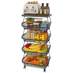 Chariot cuisine sur roulettes, 5 étages,corbeille de fruits et légumes,chariot multifonctionnel