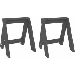 Tabourets lot de 2 gris 40x40x45 cm bois massif de pin Vidaxl Gris