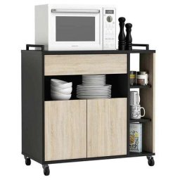 Unité auxiliaire pour micro-ondes en chêne noir 80x76,5