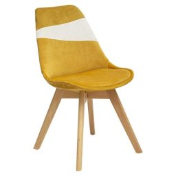 Atmosphera - Chaises style scandinave baya patchwork ocre - Ocre
