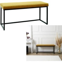 Banc Giulia Jaune Velours Côtelé Home Deco Factory